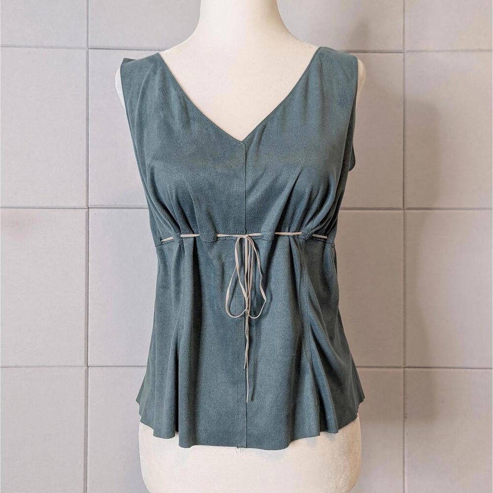 Vintage y2k Max Studio faux suede tie waist tank top